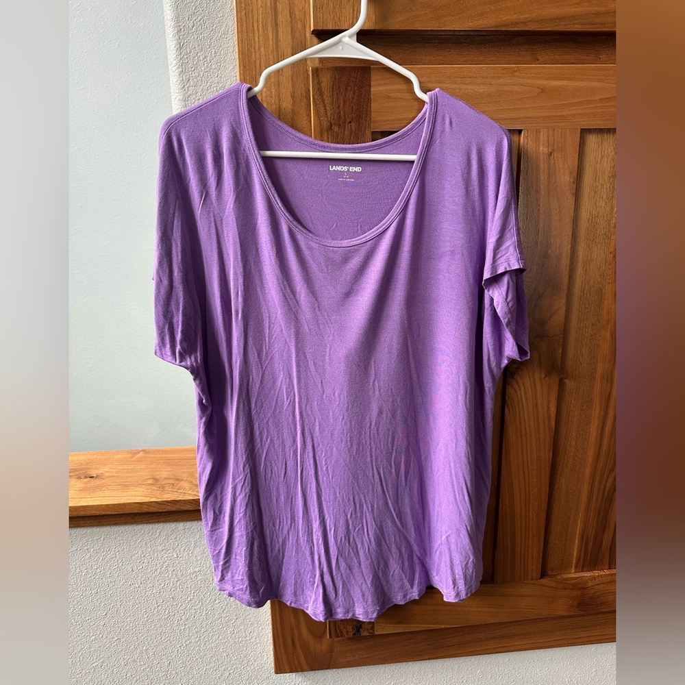 Lands' End Lavender Short Sleeve Tee